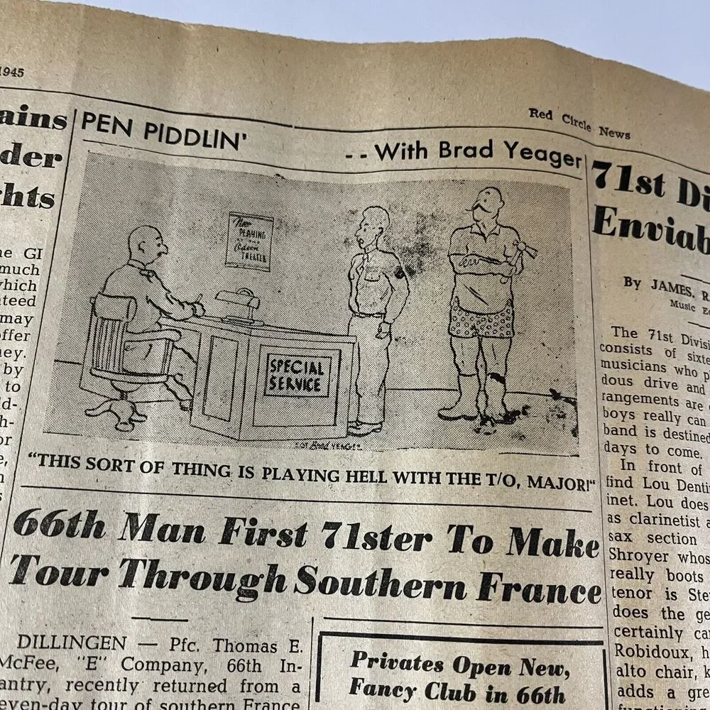 Vintage WWII Red Circle News 71st Newspaper Milton Caniff Comic Sept. 8, 1945